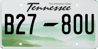 TN license plate B2780U