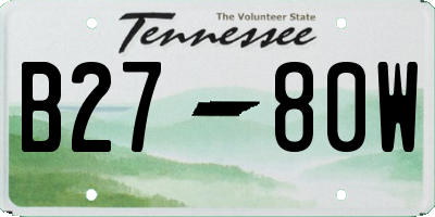 TN license plate B2780W