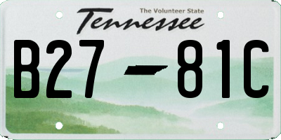 TN license plate B2781C