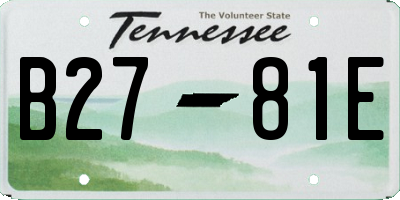 TN license plate B2781E