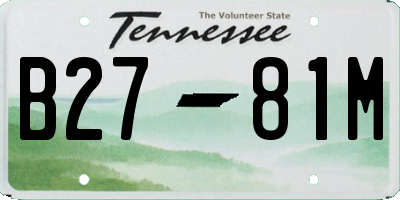 TN license plate B2781M