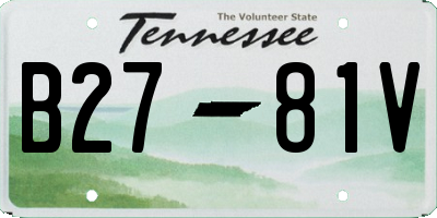 TN license plate B2781V