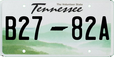 TN license plate B2782A