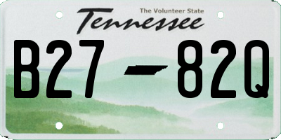 TN license plate B2782Q