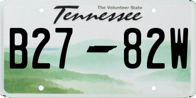 TN license plate B2782W