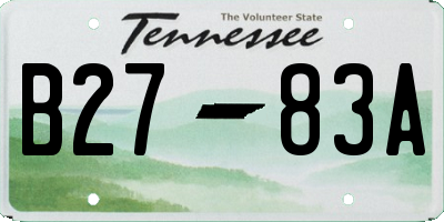 TN license plate B2783A
