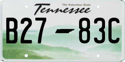 TN license plate B2783C