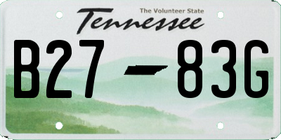 TN license plate B2783G