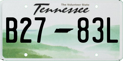 TN license plate B2783L
