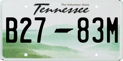 TN license plate B2783M