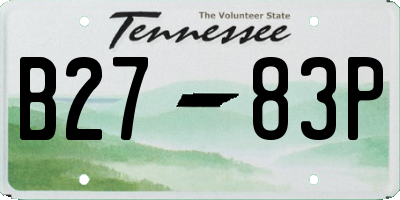 TN license plate B2783P