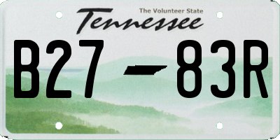 TN license plate B2783R