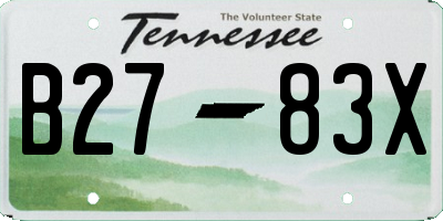 TN license plate B2783X