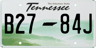 TN license plate B2784J