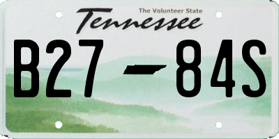 TN license plate B2784S
