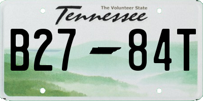 TN license plate B2784T