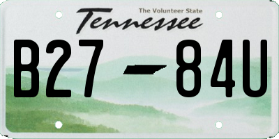 TN license plate B2784U