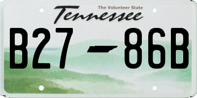 TN license plate B2786B