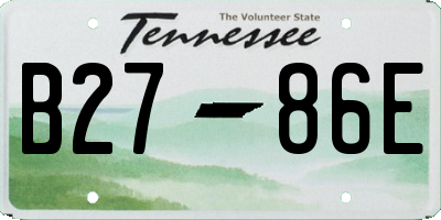 TN license plate B2786E