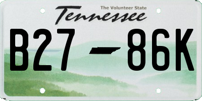 TN license plate B2786K