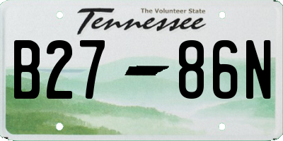 TN license plate B2786N