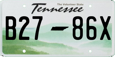 TN license plate B2786X