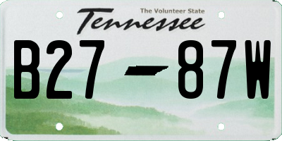 TN license plate B2787W
