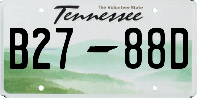 TN license plate B2788D