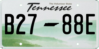TN license plate B2788E