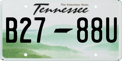 TN license plate B2788U