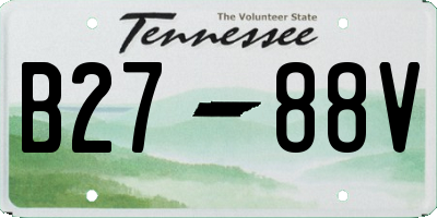 TN license plate B2788V