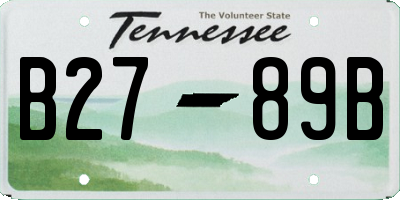 TN license plate B2789B