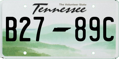 TN license plate B2789C