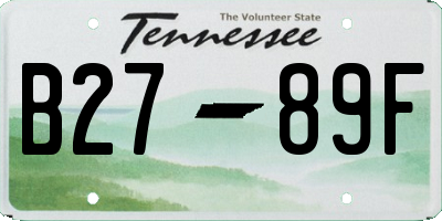 TN license plate B2789F