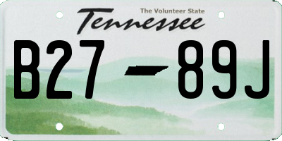 TN license plate B2789J