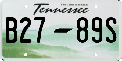 TN license plate B2789S