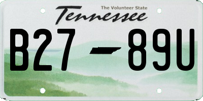 TN license plate B2789U