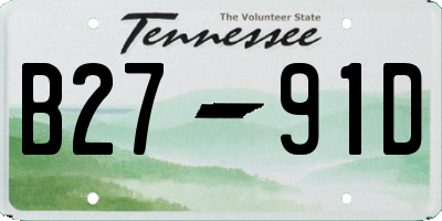 TN license plate B2791D
