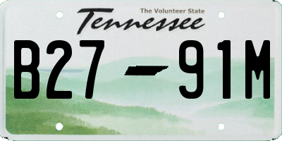 TN license plate B2791M