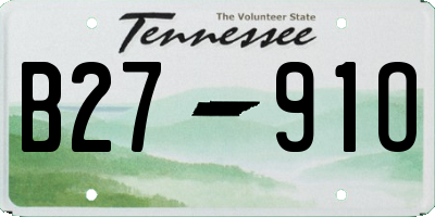 TN license plate B2791O
