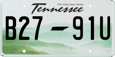 TN license plate B2791U
