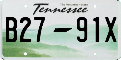 TN license plate B2791X