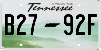 TN license plate B2792F