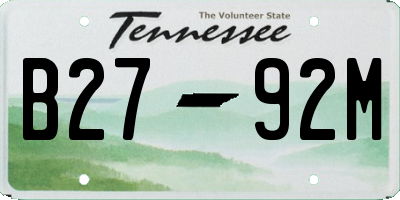 TN license plate B2792M