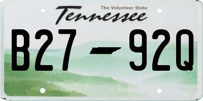 TN license plate B2792Q