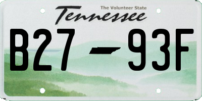 TN license plate B2793F