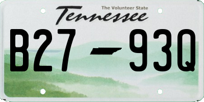 TN license plate B2793Q