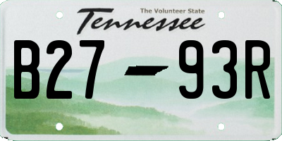 TN license plate B2793R
