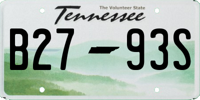 TN license plate B2793S