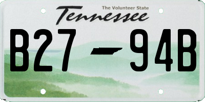 TN license plate B2794B